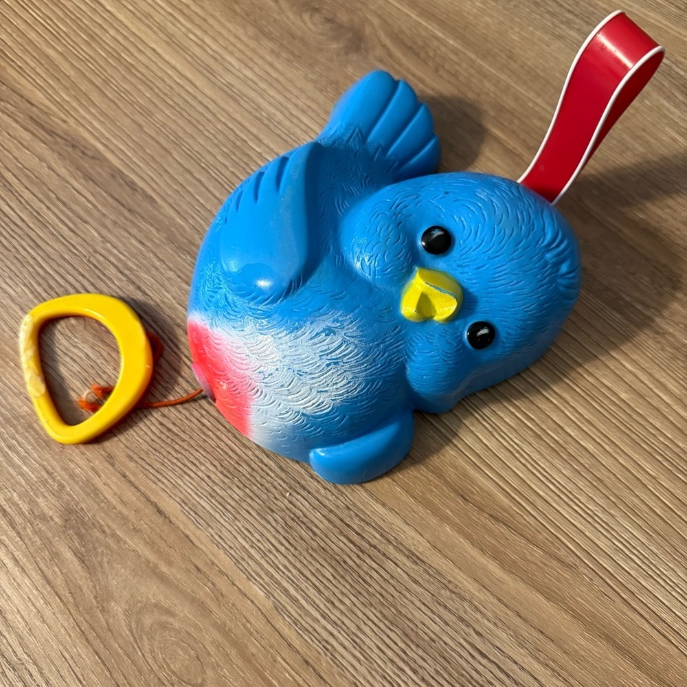 Vintage 1968 Fisher Price Bluebird Music Box Pull Toy Working
